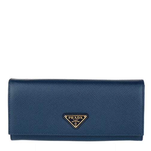 Prada Portafoglio Continental Classico Bluette Continental Wallet-plånbok