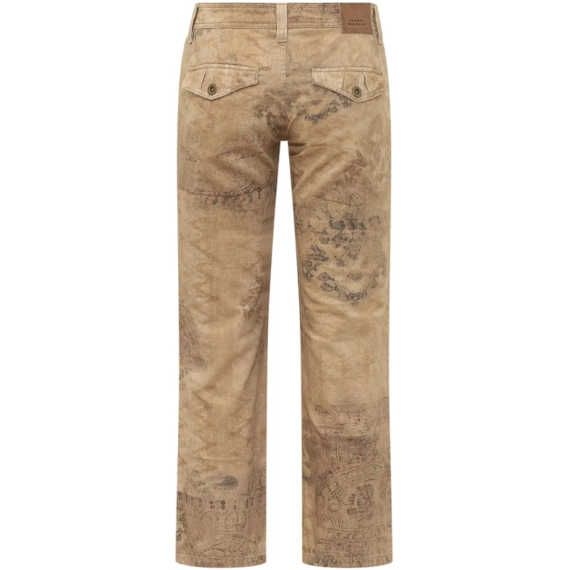 Isabel Marant Jeans à jambe droite Pantaloni con Tasche e Passanti beige(Image 2)