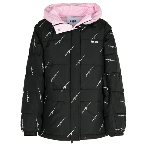 MSGM Black Polyester Down Jacket Black Övergångsjacka