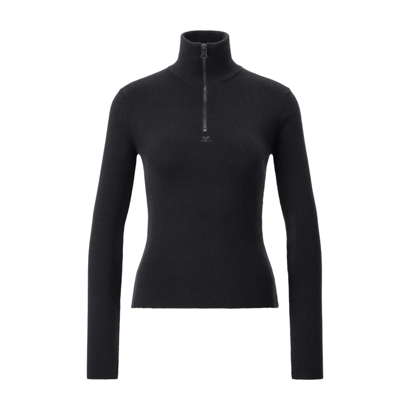 Courrèges Trui Troyer aus Merinowolle Schwarz