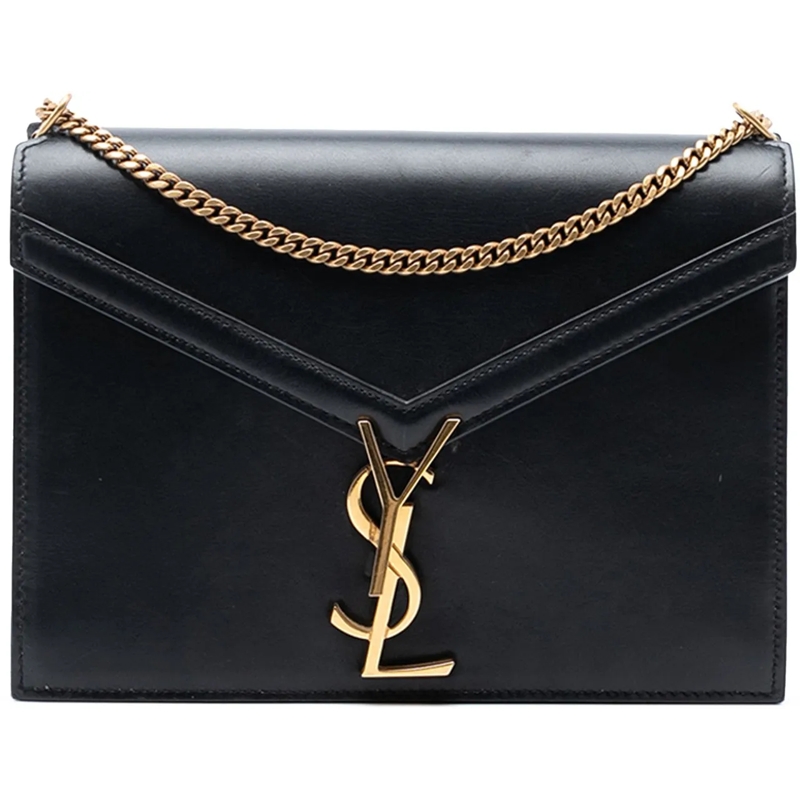 Saint Laurent Schultertasche Smooth Calfskin Monogram Cassandra Clasp Bag schwarz