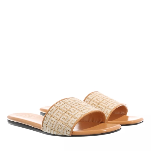Givenchy 4G Flat Sandals Beige Slip-in skor