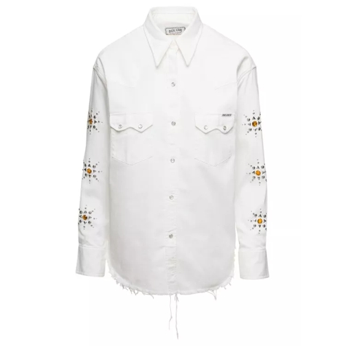 WASHINGTON DEE CEE White Denim Shirt With Stud Embellishment In Cotto White 