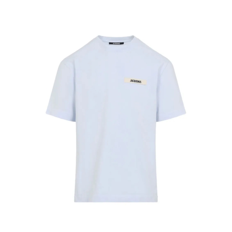 Jacquemus T-shirt Light Blue Crew Neck T-Shirt With Subtle Branding Blue