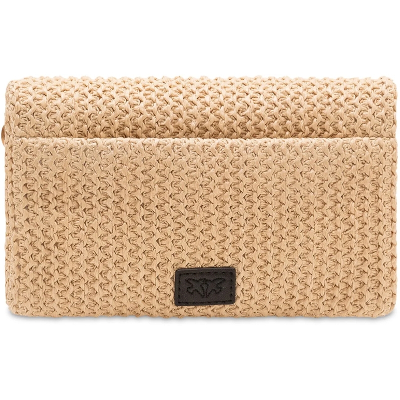 Pinko Schultertasche Borsa Click Soft con Patta e Trama Intrecciata beige(Image 4)