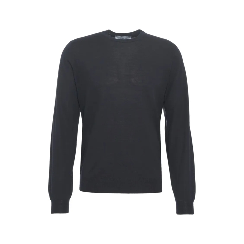 Gender Pull Classic Slim-Fit Knit Sweater With Round Neckline Black