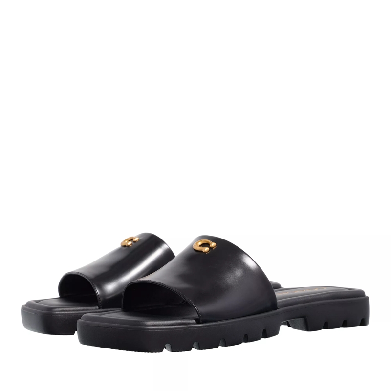 Coach Slides Florence Leather Sandal black