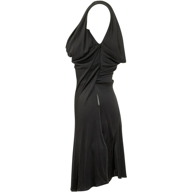 Off-White Robe midi Abito Little Dress in Jersey Fluido schwarz(Image 3)
