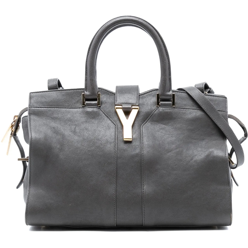 Saint Laurent Schultertasche Small Sheepskin Cabas Chyc Satchel grau