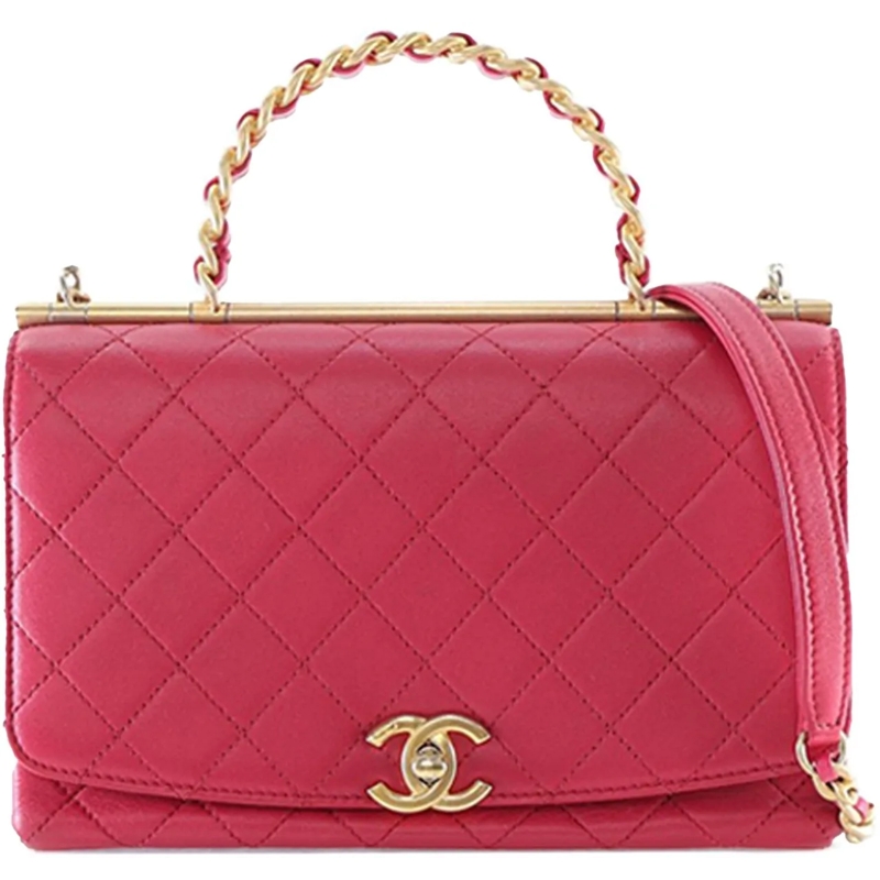 Chanel Sac à bandoulière Medium Quilted Lambskin La Parisienne Flap rose