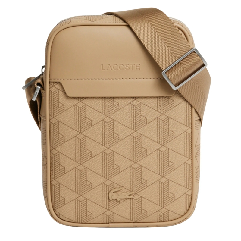 Lacoste Tote The Blend Vertical Monogram Camera Bag, beige