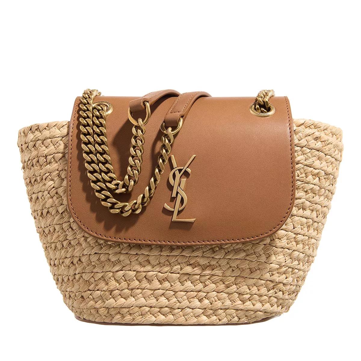 Saint Laurent Beuteltasche - Mini Manon In Raffia Bag - Gr. unisize - in Beige - für Damen