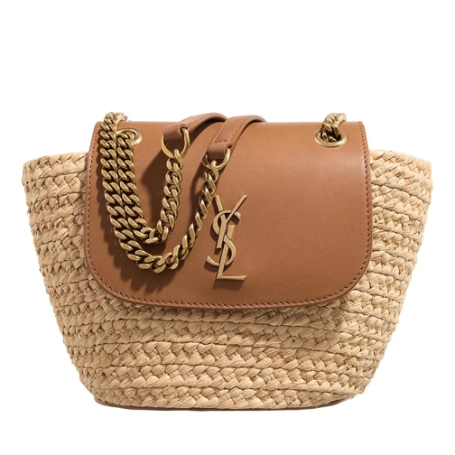 Saint Laurent Mini Manon In Raffia Bag Natural Brick Mandtas