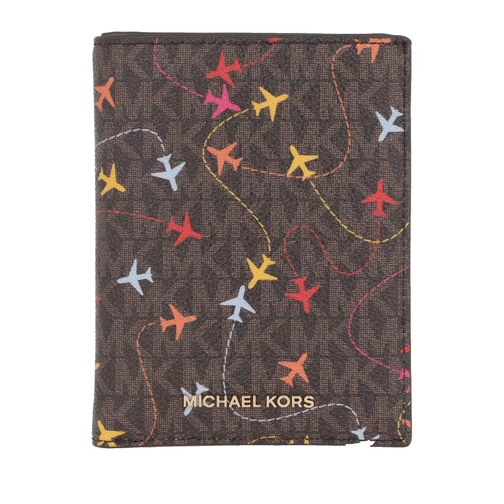 MICHAEL Michael Kors Jet Set Medium Passport Wallet Brown Multi Étui pour passeport
