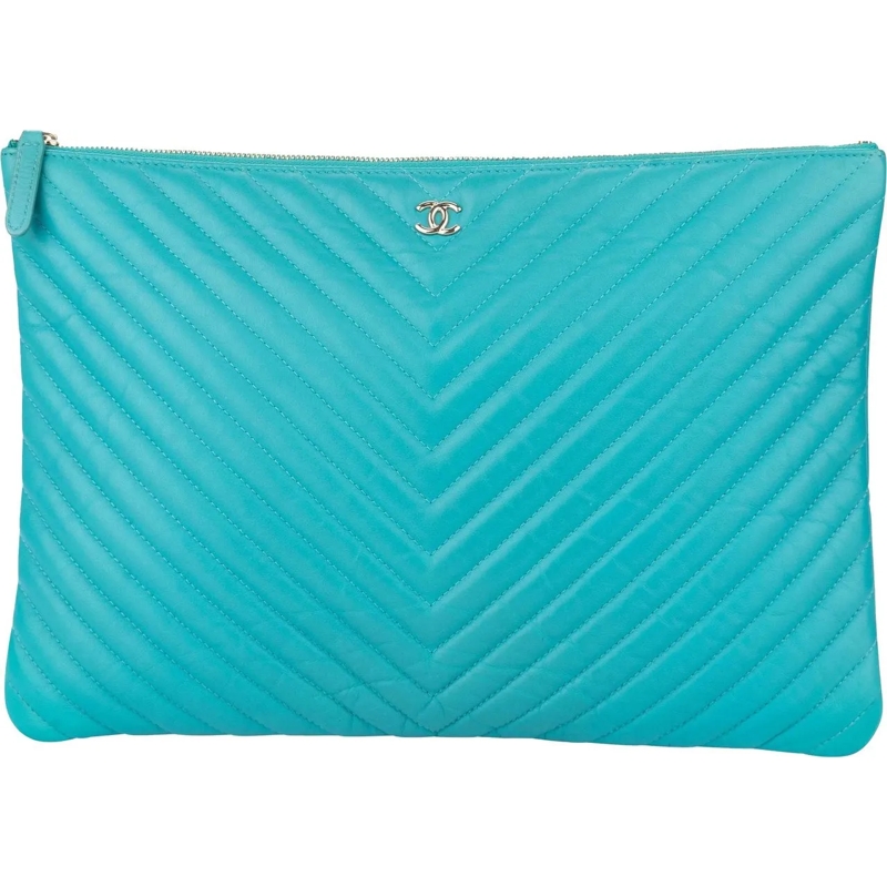 Chanel Sac à bandoulière Chanel Chevron Lambskin CC Clutch mehrfarbig