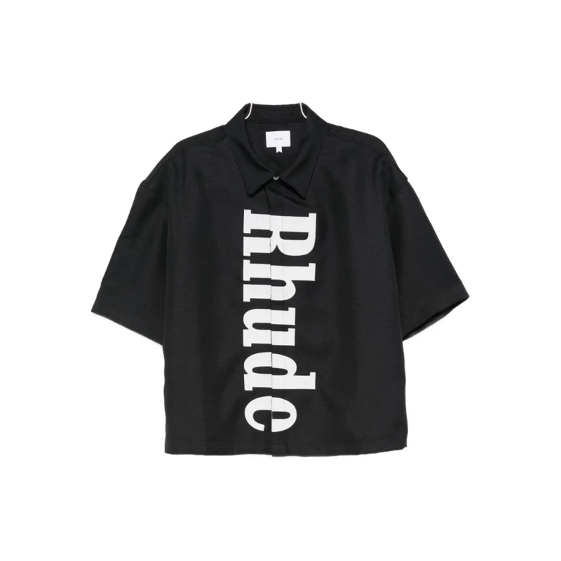 Rhude Overhemd Cropped Black Shirt Black