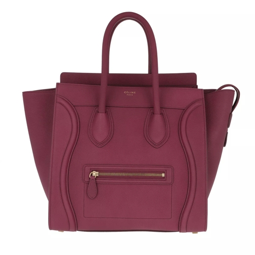 Celine Mini Luggage Handbag Leather Plum Rymlig shoppingväska