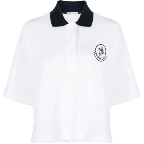 Moncler T-Shirts Logo Embroidered Short-sleeved Polo Shirt weiß