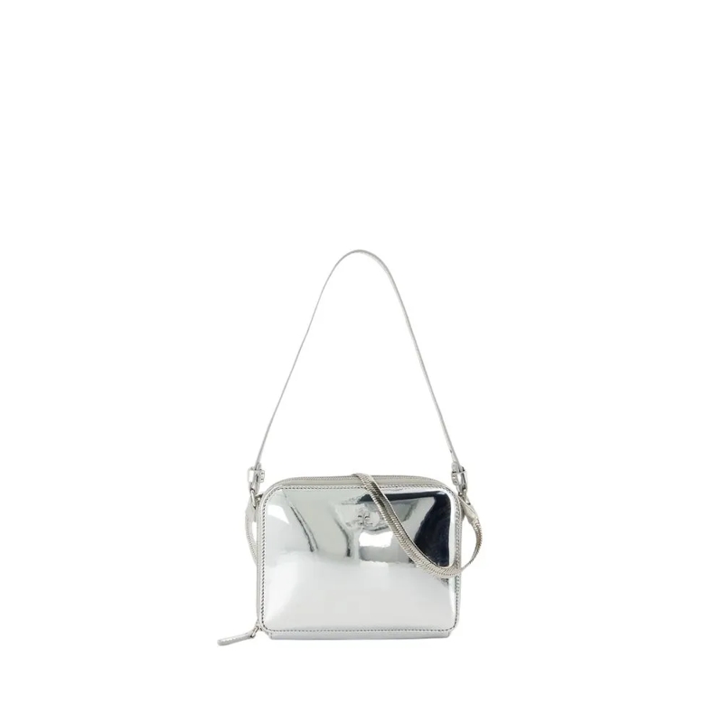 Courrèges Schultertasche Cloud Chained Mirror Purse - Leather - Silver Silver