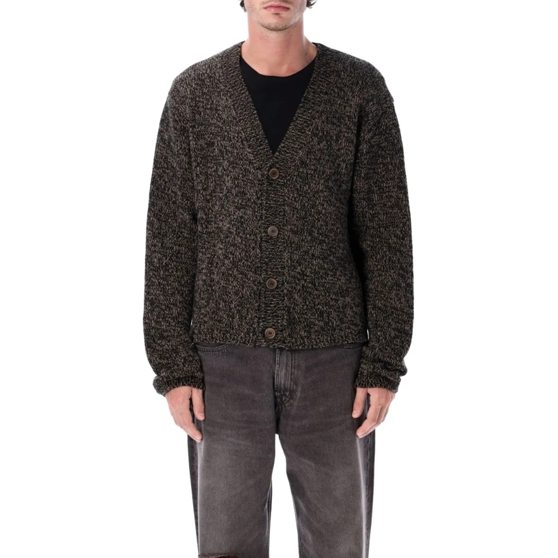 Our Legacy Cardigan Bear Twist Mouline Wool Cardigan Brown