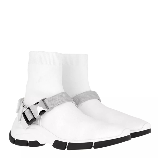 Prada Fabric Buckle High-Top Sneakers White/White sneaker basse