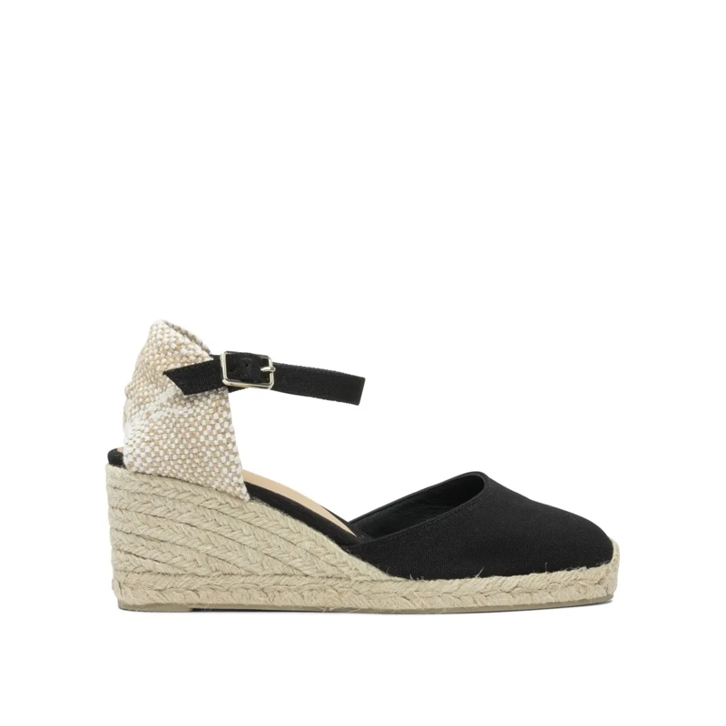 Castaner Ballerinas Closed-Toe Espadrilles With Jute Wedge Black