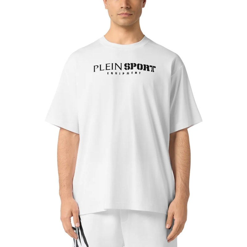 Plein Sport T-Shirt Round Neck T-Shirt Reflective Scratch weiss(Image 3)