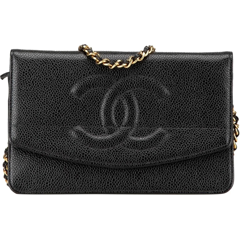 Chanel Crossbody Bag CC Caviar Wallet on Chain schwarz