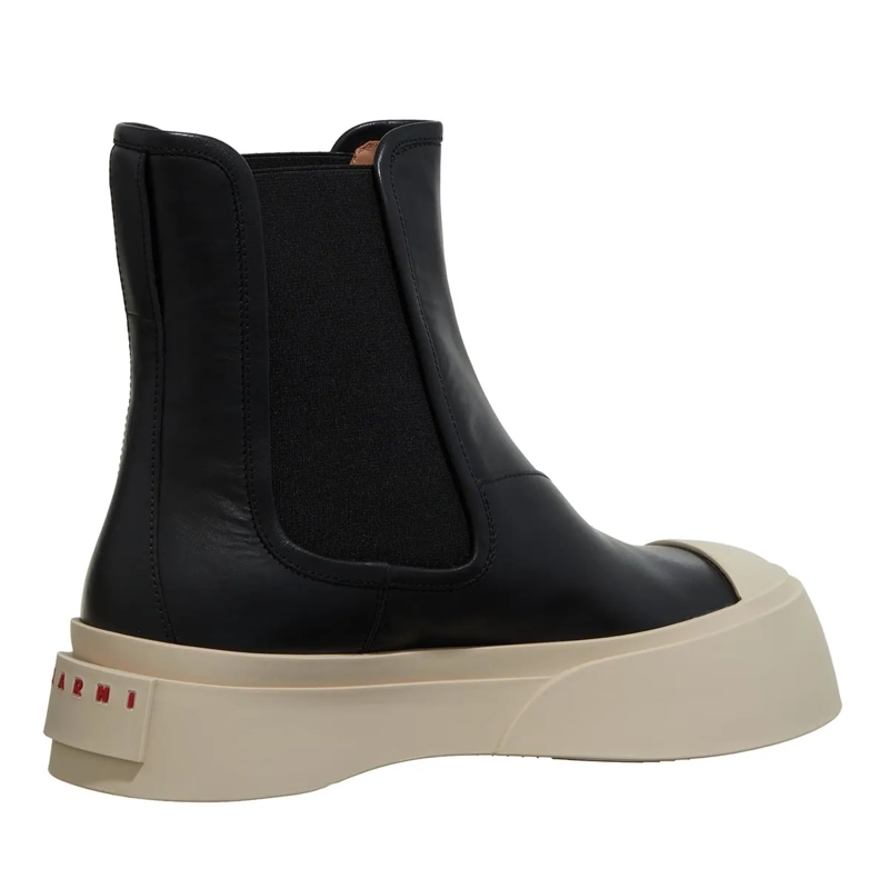 Marni Stiefel Black Chelsea Boots With Logo Patch In Leather Black(Image 18)