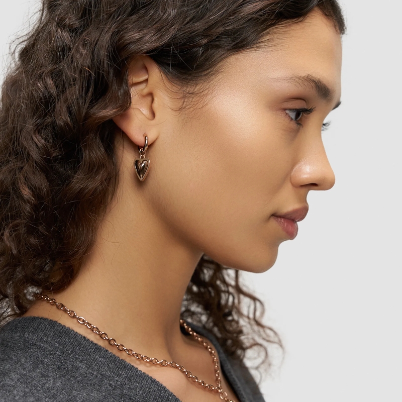 Liebeskind Berlin Ohrstecker Edelstahl Metal Heart rose(Image 5)