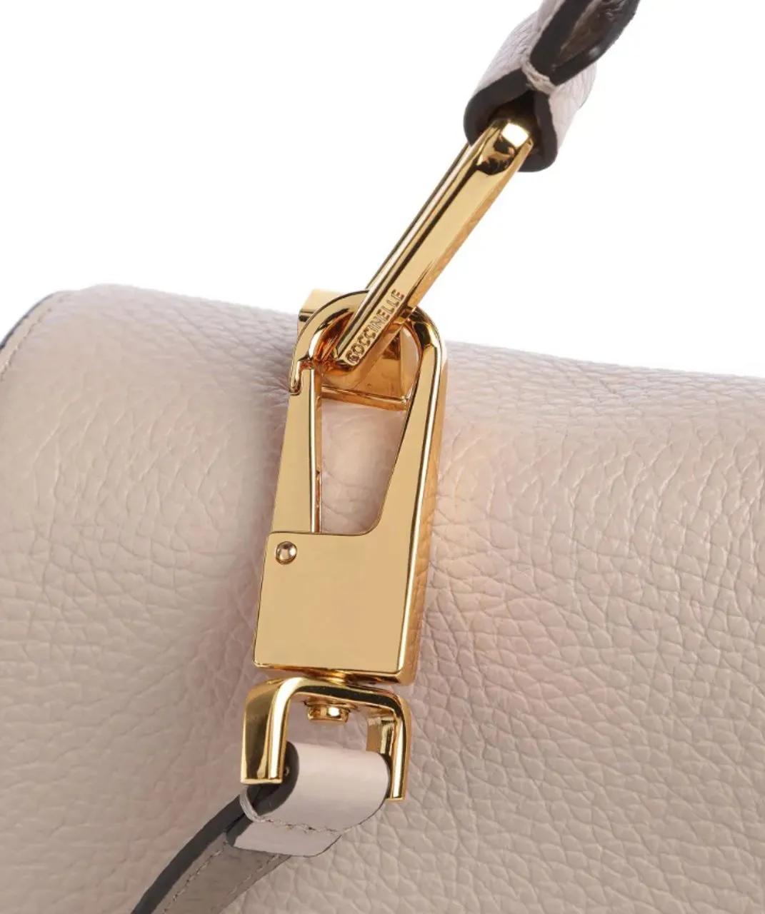 Coccinelle Leren schoudertas met afneembare band Beige Dames