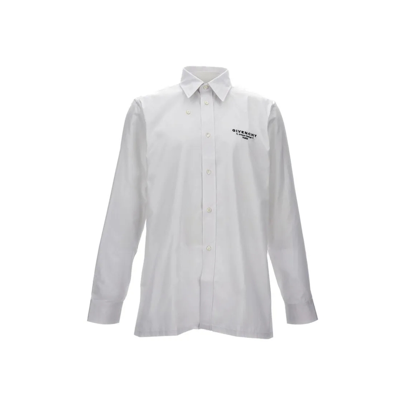 Givenchy Overhemd Cotton Classic Shirt With Stiff Collar White