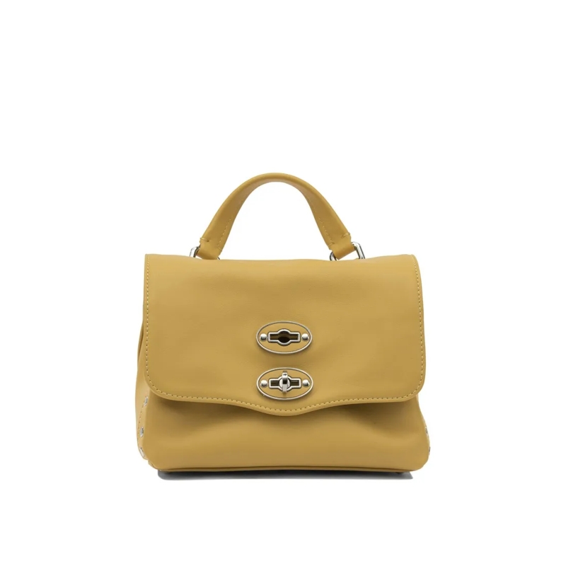 Zanellato Sac à bandoulière Structured Leather Handbag With Silver-Tone Accent Neutrals