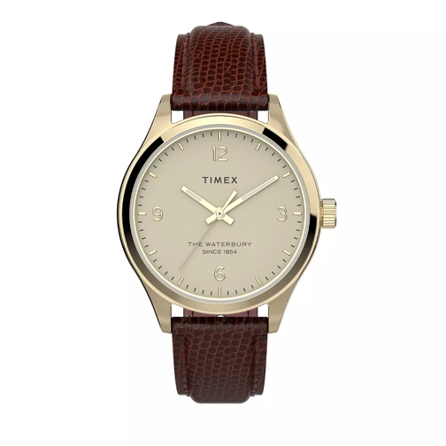 Timex Waterbury Leather Watch Burgundy Quarz-Uhr
