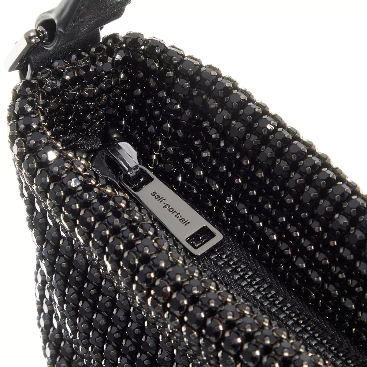 self-portrait Pochettes Diamante Small Hobo Bag in zwart