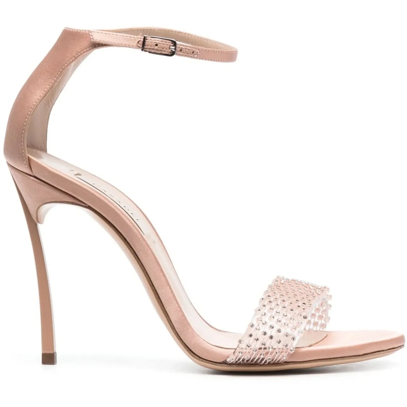Casadei T-shirt Casadei 100mm Blade Twenties Satin Sandals beige