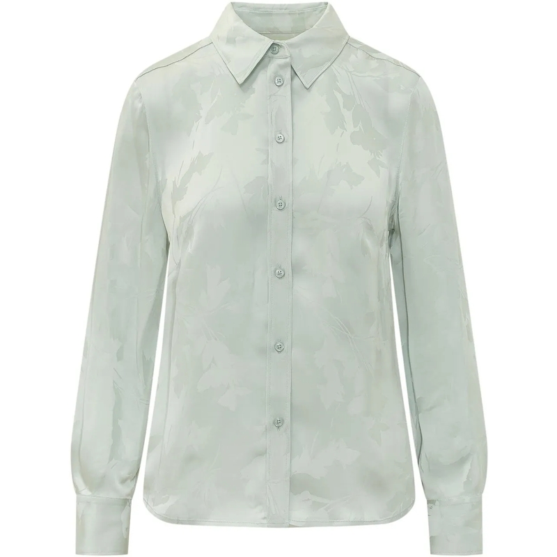 Calvin Klein Bluse Camicia Slim con Motivo Jacquard grün