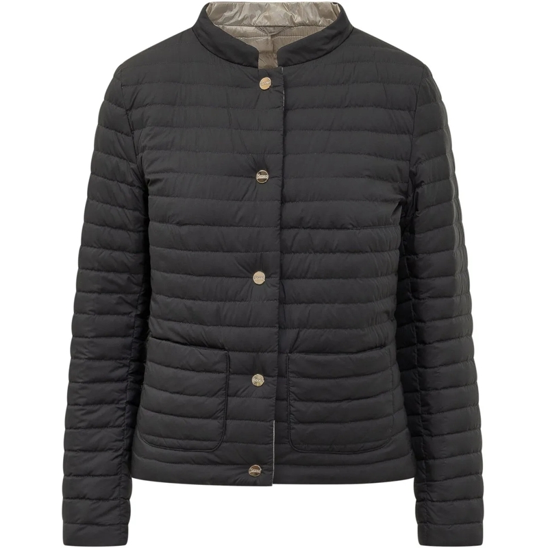 Herno Daunenjacke Piumino Corto con Bottoni dunkelgrau