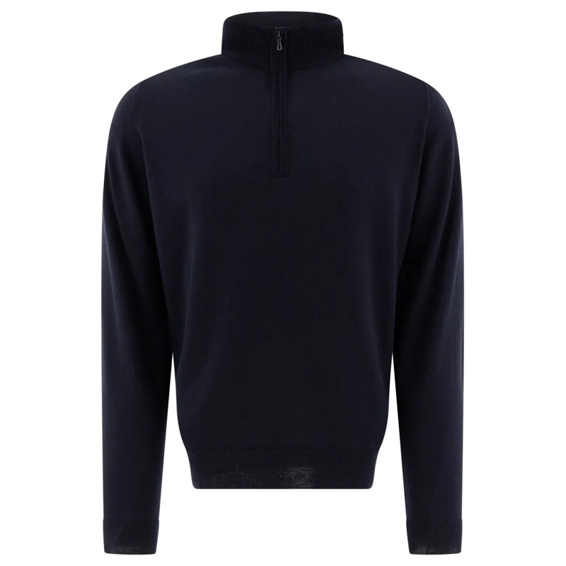 John Smedley Trui Tapton Half-Zip Sweater Blue
