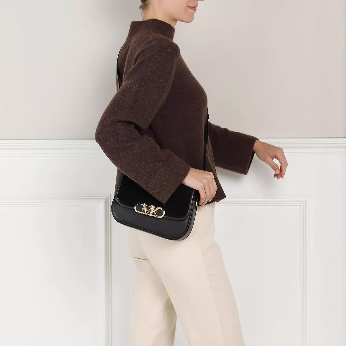 Michael kors leather sales and suede saddle bag