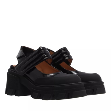GANNI Chunky Heeled Slingback Sandal Black | Mary Jane