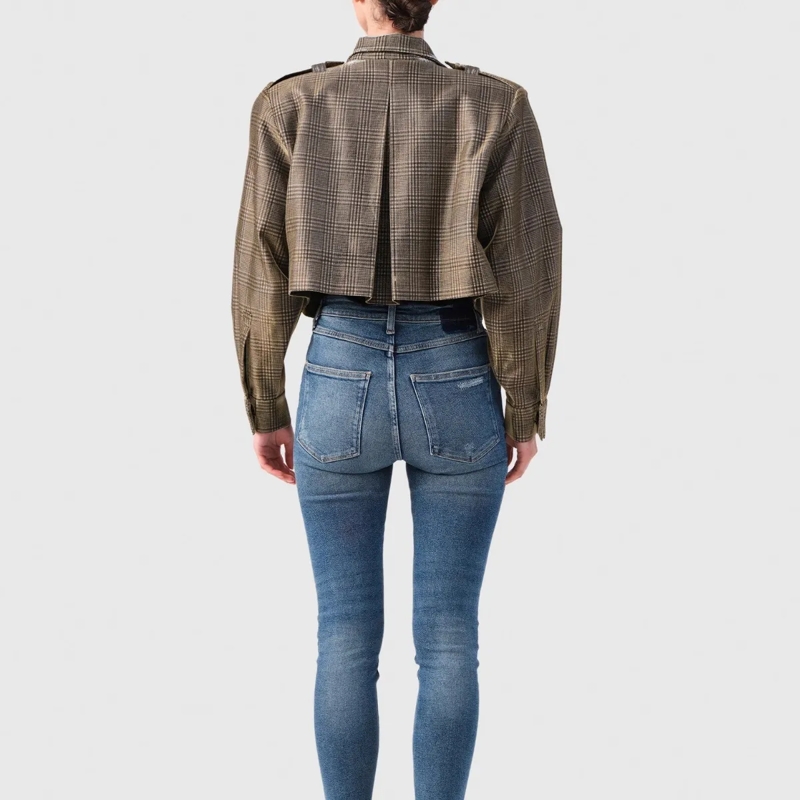 Helene Galwas Blazer Karierte Kurzjacke JEMINA gold(Image 3)