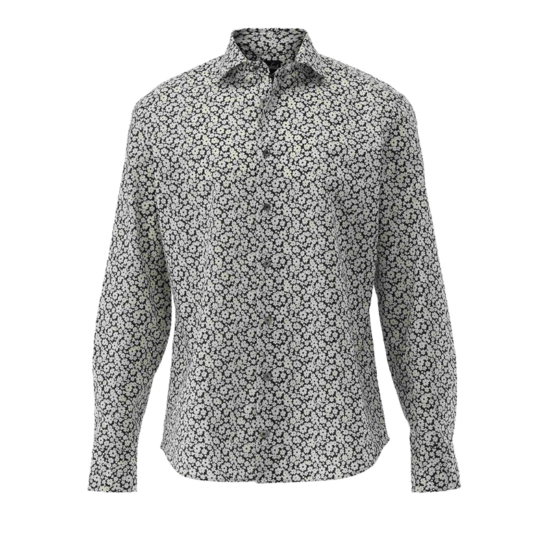 VAN LAACK Hemd Hemd Tailor Fit Druck dunkel-blau