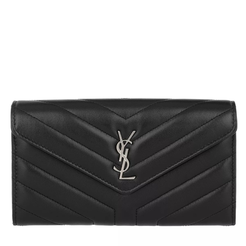 Saint Laurent YSL Monogramme Wallet Leather Black Overslagportemonnee