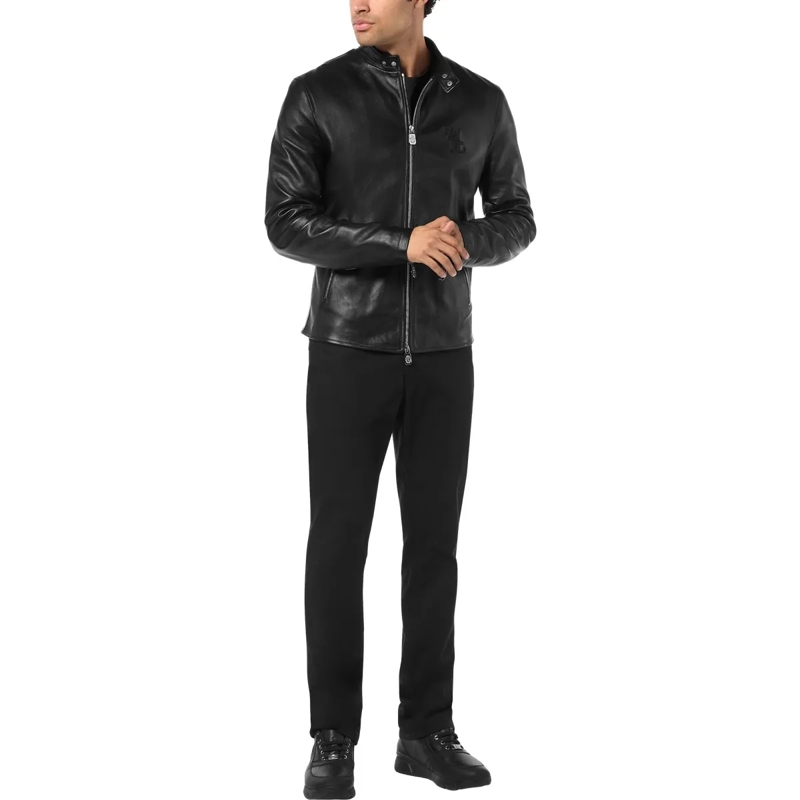 BILLIONAIRE Lederjacke Leder-Moto-Jacke schwarz(Image 3)