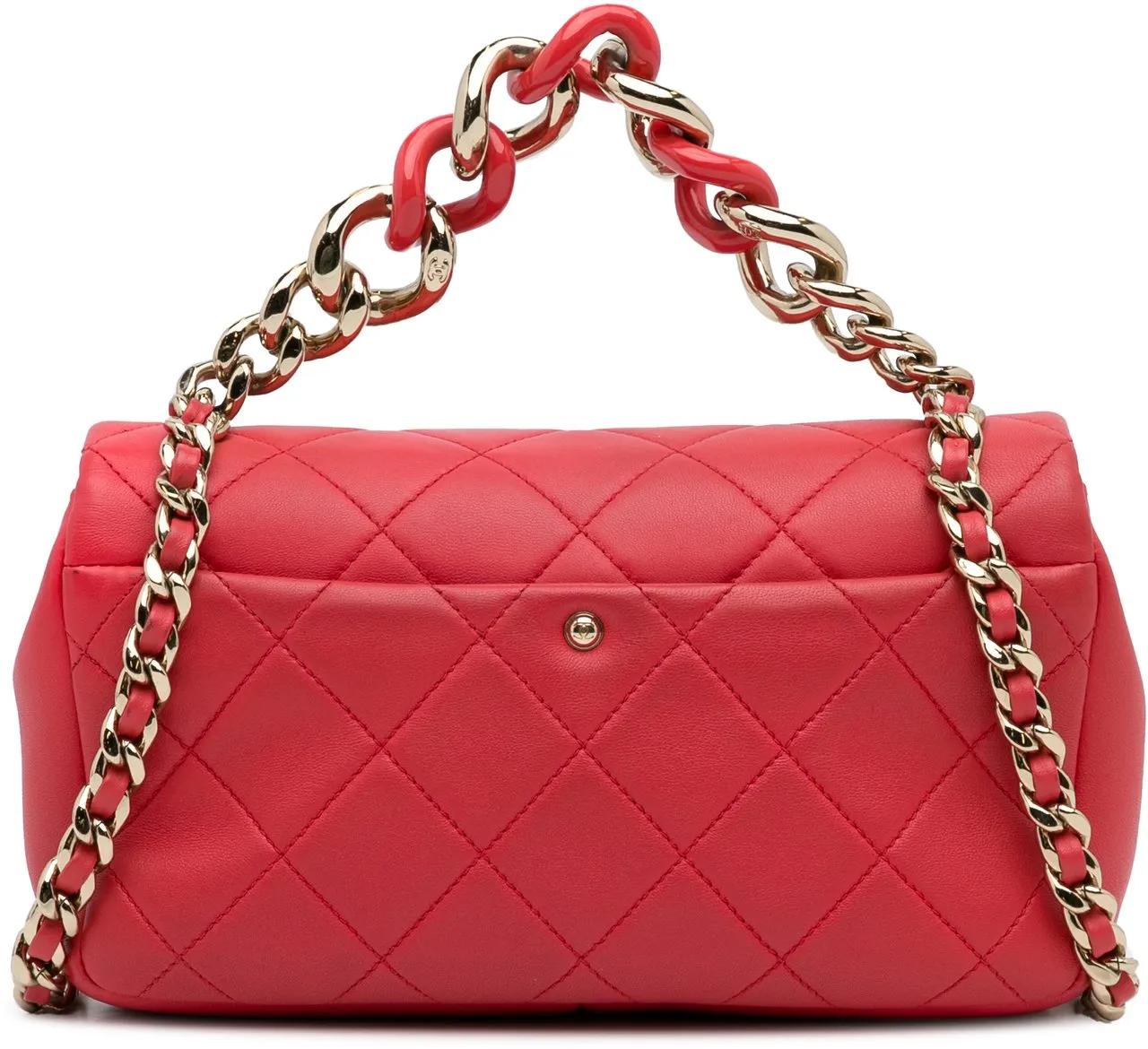 Thumbnail - Chanel Hobo Bags - 2019 Small Lambskin Elegant Chain Single Flap - Gr. unisize - in Rot - für Damen