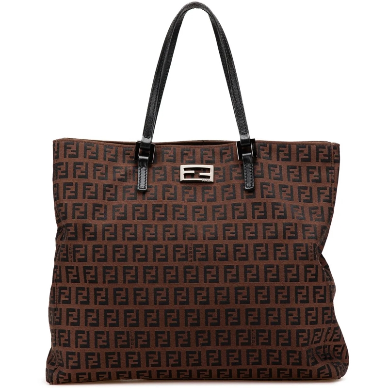 Fendi Shopper Zucchino Canvas Tote braun