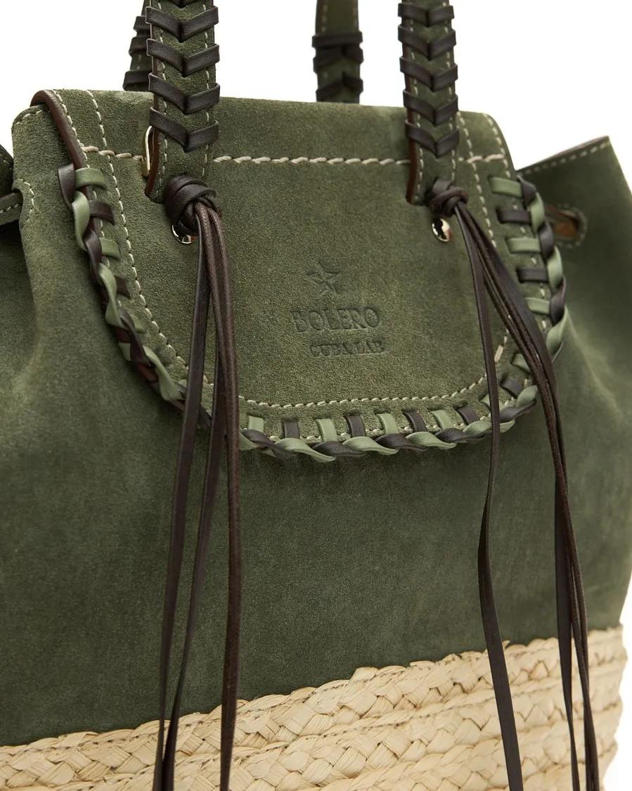 Cuba Lab Shoppers & Totes Women's Tote Bag – Green Beige in groen