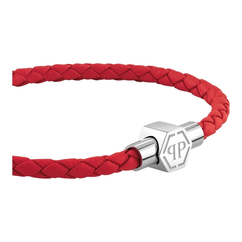 Philipp Plein Armband Leather Stainless Steel Bracelet Plein Tag rot(Image 2)