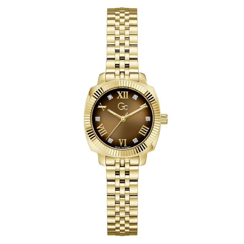 GC Quarzuhr Quarz-Analoguhr Gc Flair Coussin Mini gold